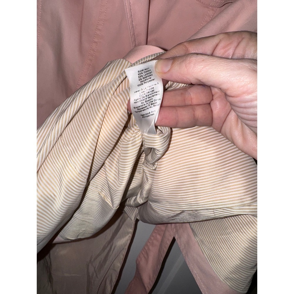 Talbots Petite light Pink Cotton Blend Belted Trench Coat Jacket SP PH5289 - Picture 6 of 14